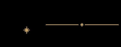 Golden star and horizontal line design elements on black background