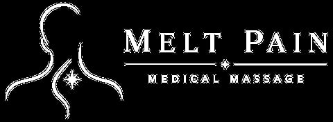 Melt Pain Medical Massage logo featuring stylized neck design